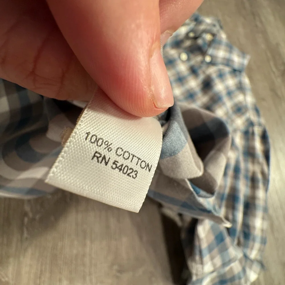 Banana Republic Shirt Mens S‎ Blue Cotton Gingham Button Down Preppy Work Office